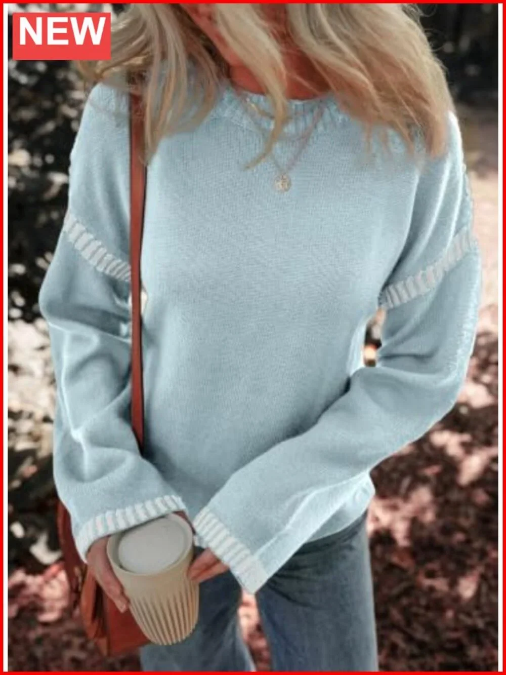 Oversized Crewneck Long Sleeve Cable Knit Pullover Sweater